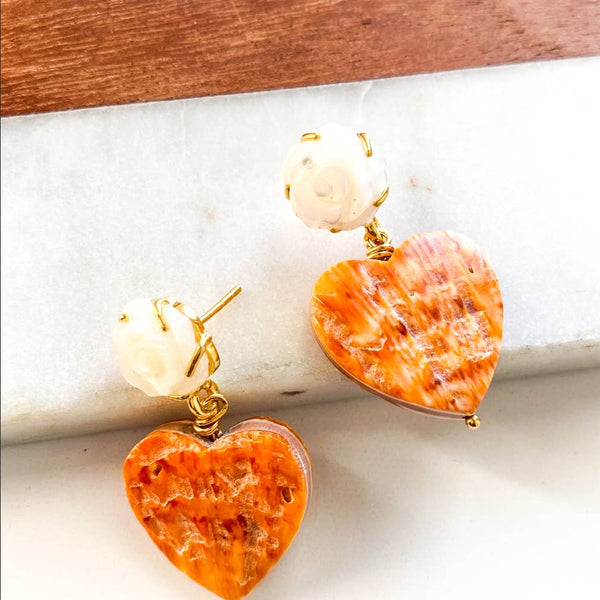 Spiny Earrings - Orange