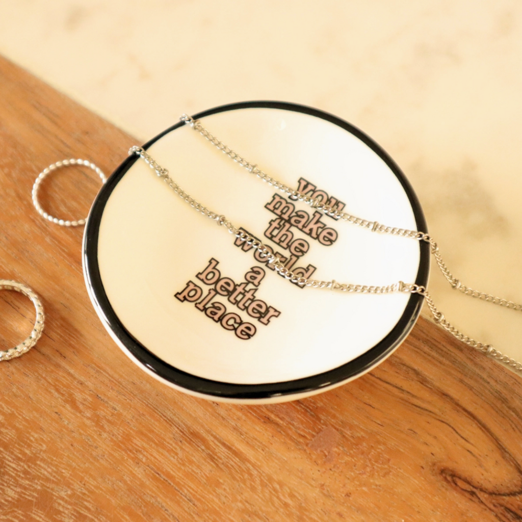 Make The World A Better Place Bow Ring Dish