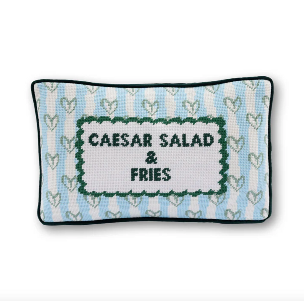 Girl Dinner Needlepoint Pillow