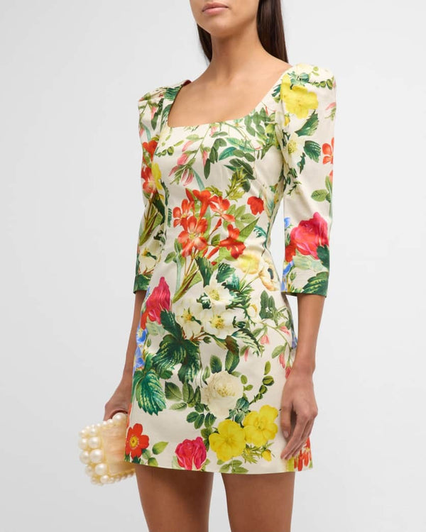 Belinda Dress - Egret Kingston Floral
