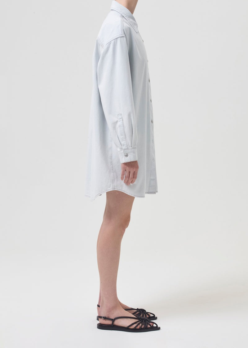 AGOLDE Mazie Denim Shirt Dress Vague Nell