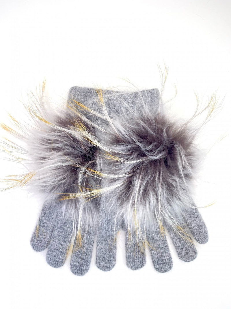 Pom Pom Angora Gloves