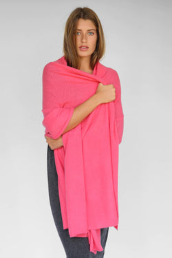 Oats Cashmere Adele Travel Wrap O/S - Hot Pink