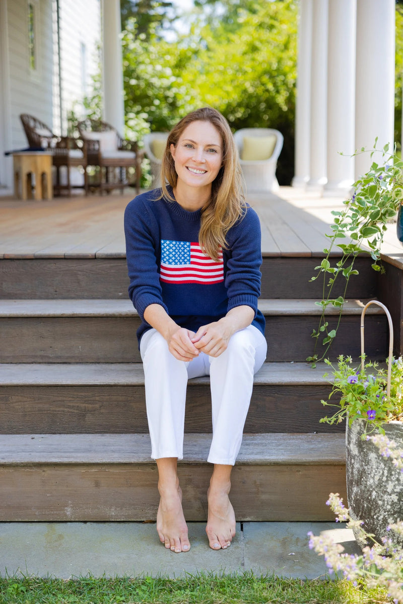 American Flag Sweater - Navy