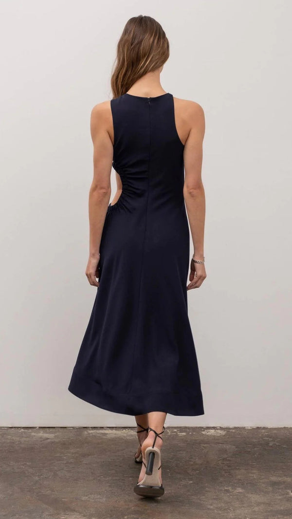 Moon River Side Cut Out Dress - Navy