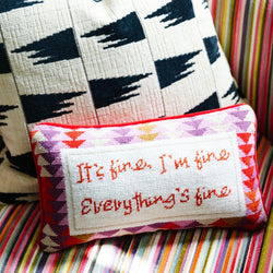 Furbish Studio Everything's Fine Needlepoint Pillow