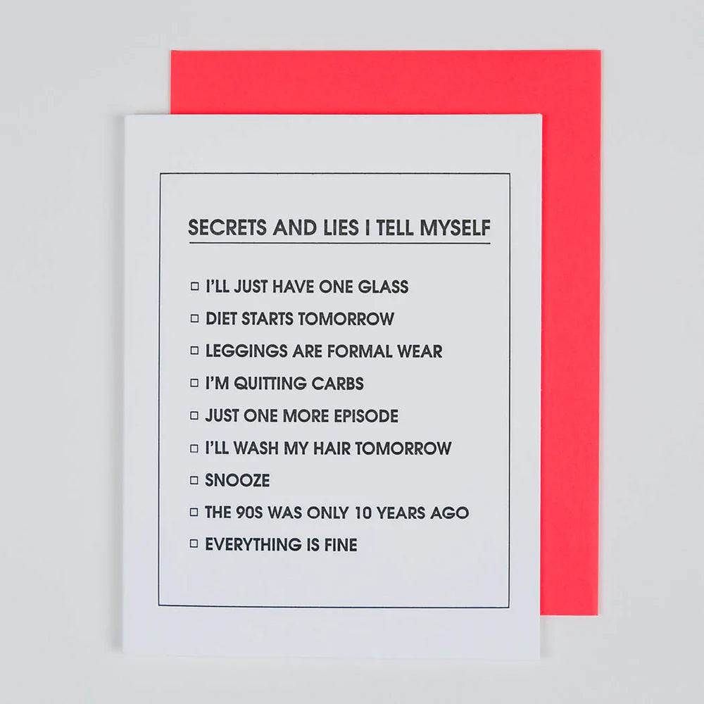 Chez Gagne Secrets & Lies Letterpress Card