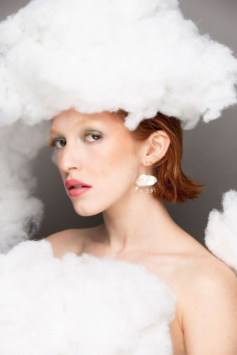 Rachel Quinn Storm Cloud Earrings - White