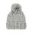 Knitted Hat W/Fox Pom Pom - Light Grey