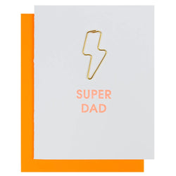 Chez Gagne Super Dad Lightning Bolt Paperclip Card