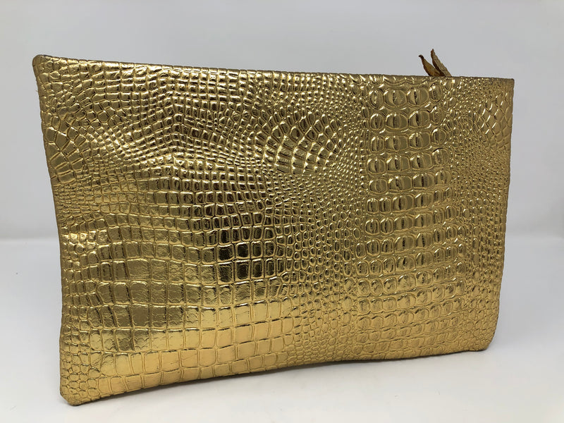 Gold Metallic Croc