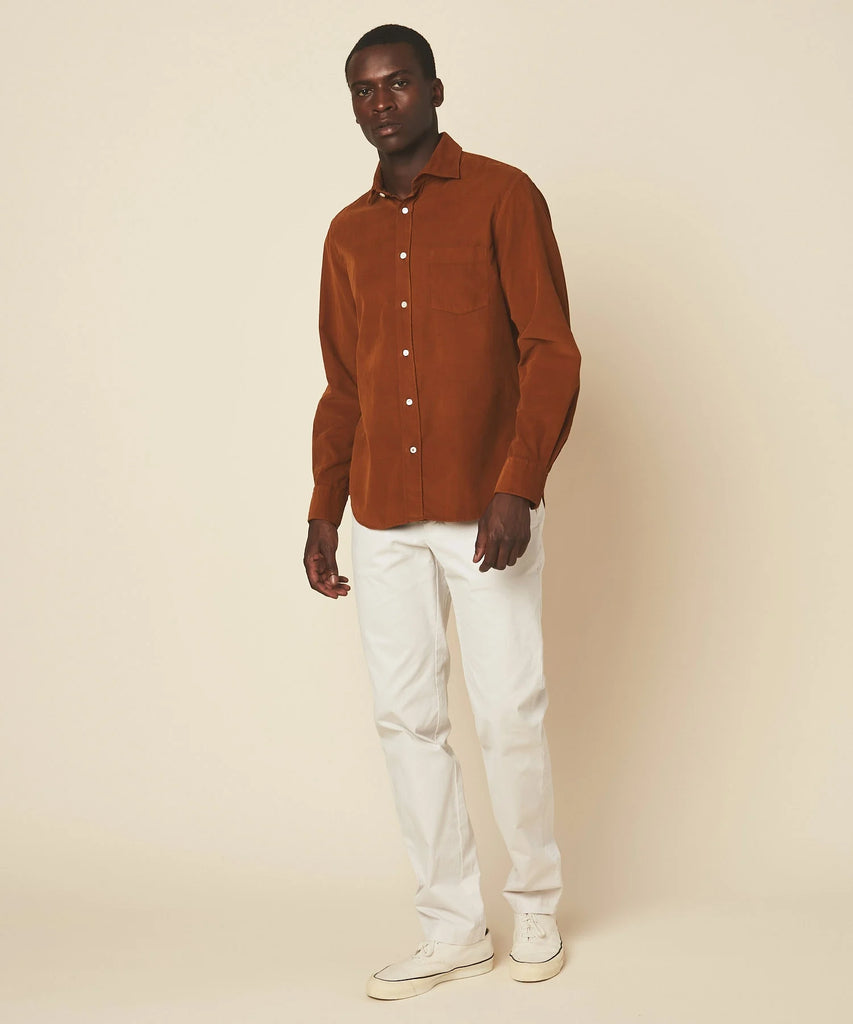 Wide Wale Corduroy Shirt - Blood Orange