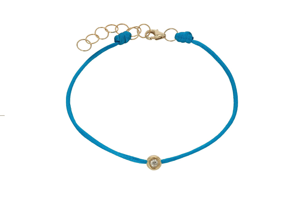 Diamond and Deep Blue String Bracelet
