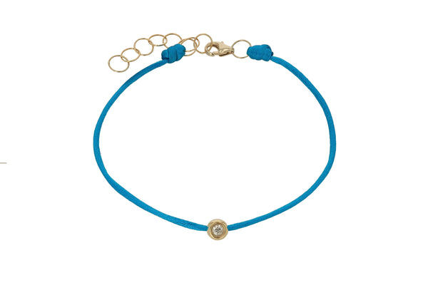 Diamond and Deep Blue String Bracelet