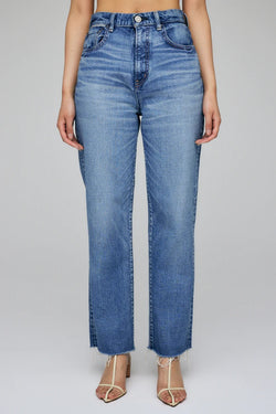 Moussy Evelyn Crop Straight Hi - Blue