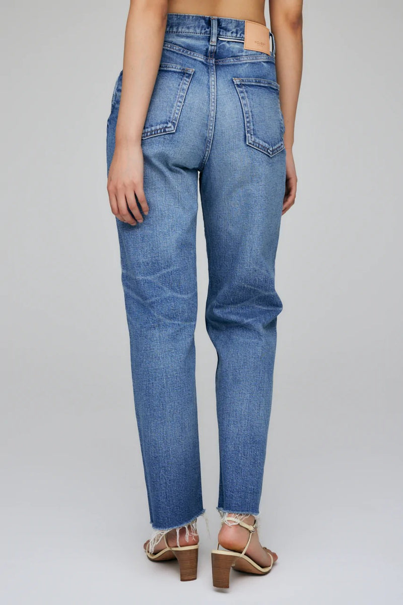 Moussy Evelyn Crop Straight Hi - Blue