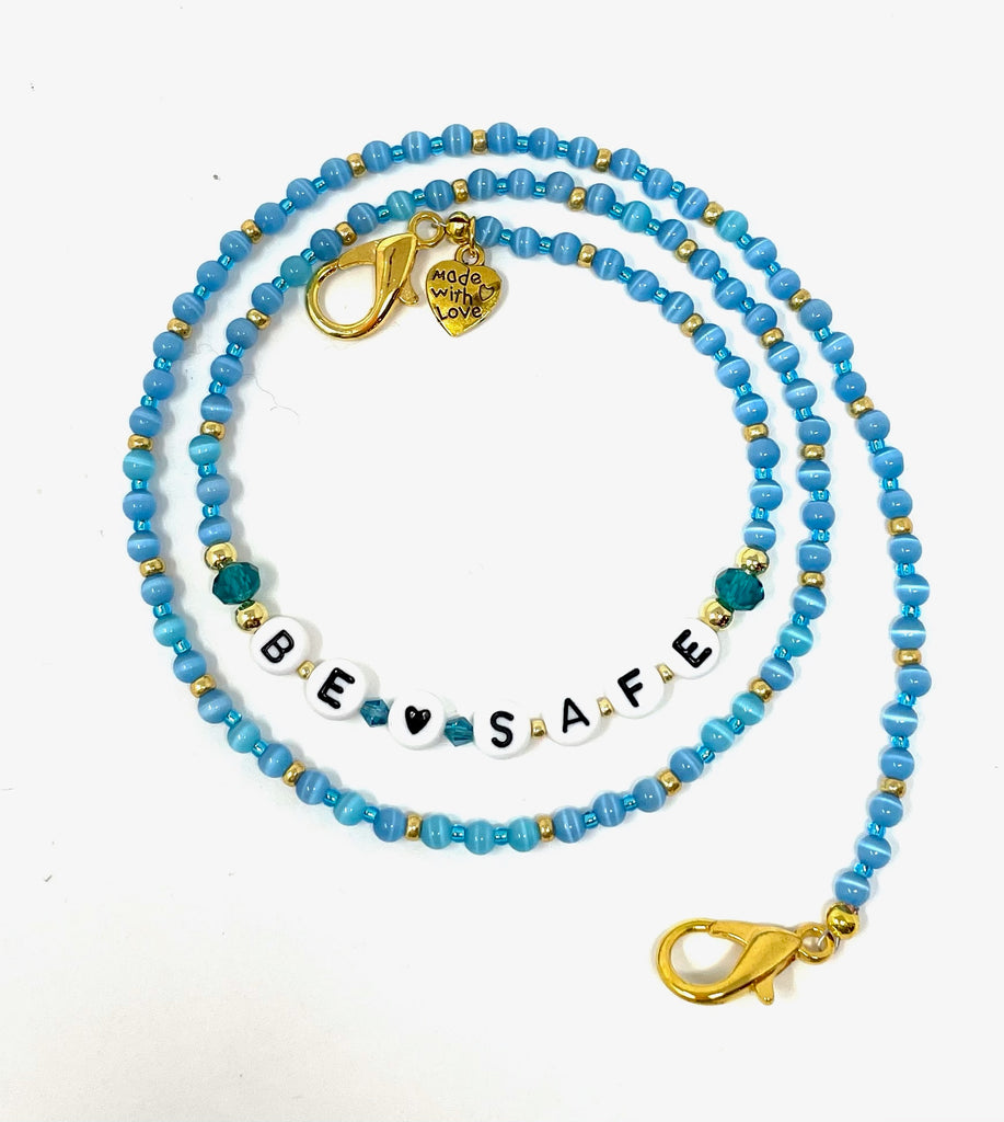 'Be Safe' Mask Chain - Blue