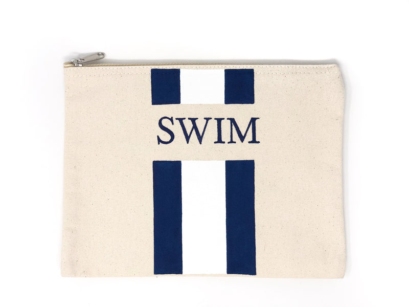 Canvas Pouch with Hand Painted SWIM