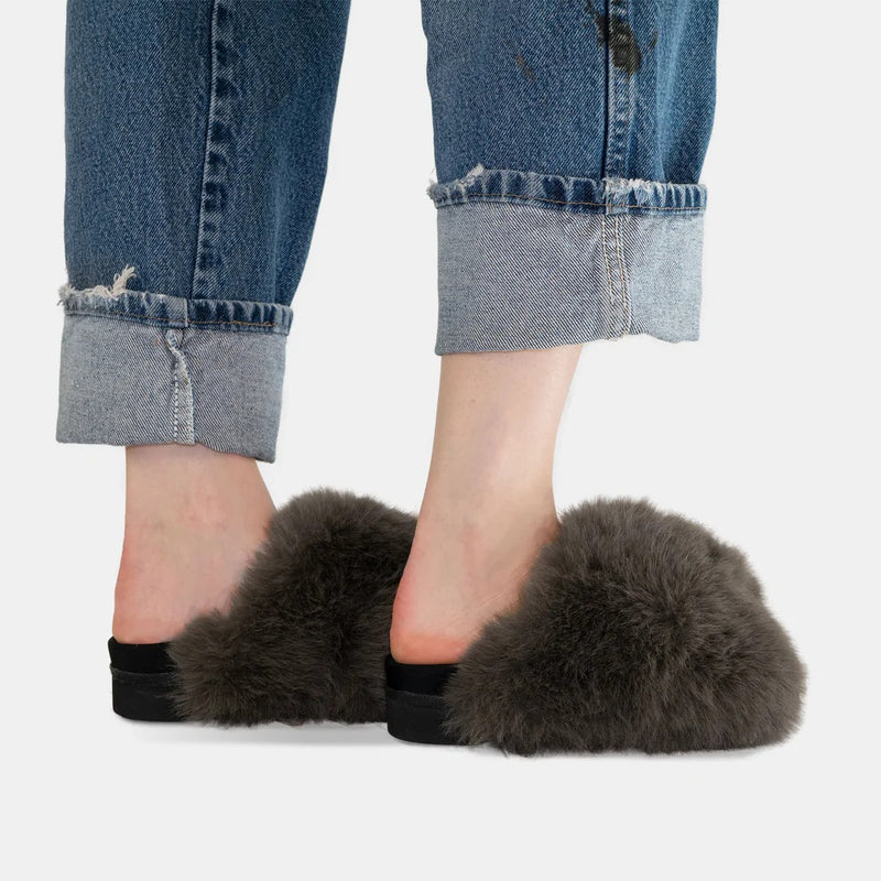 Roam Mink Cloud Faux Fur Slippers