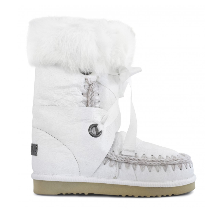 Mou Boots Eskimo Lace & Fur - White