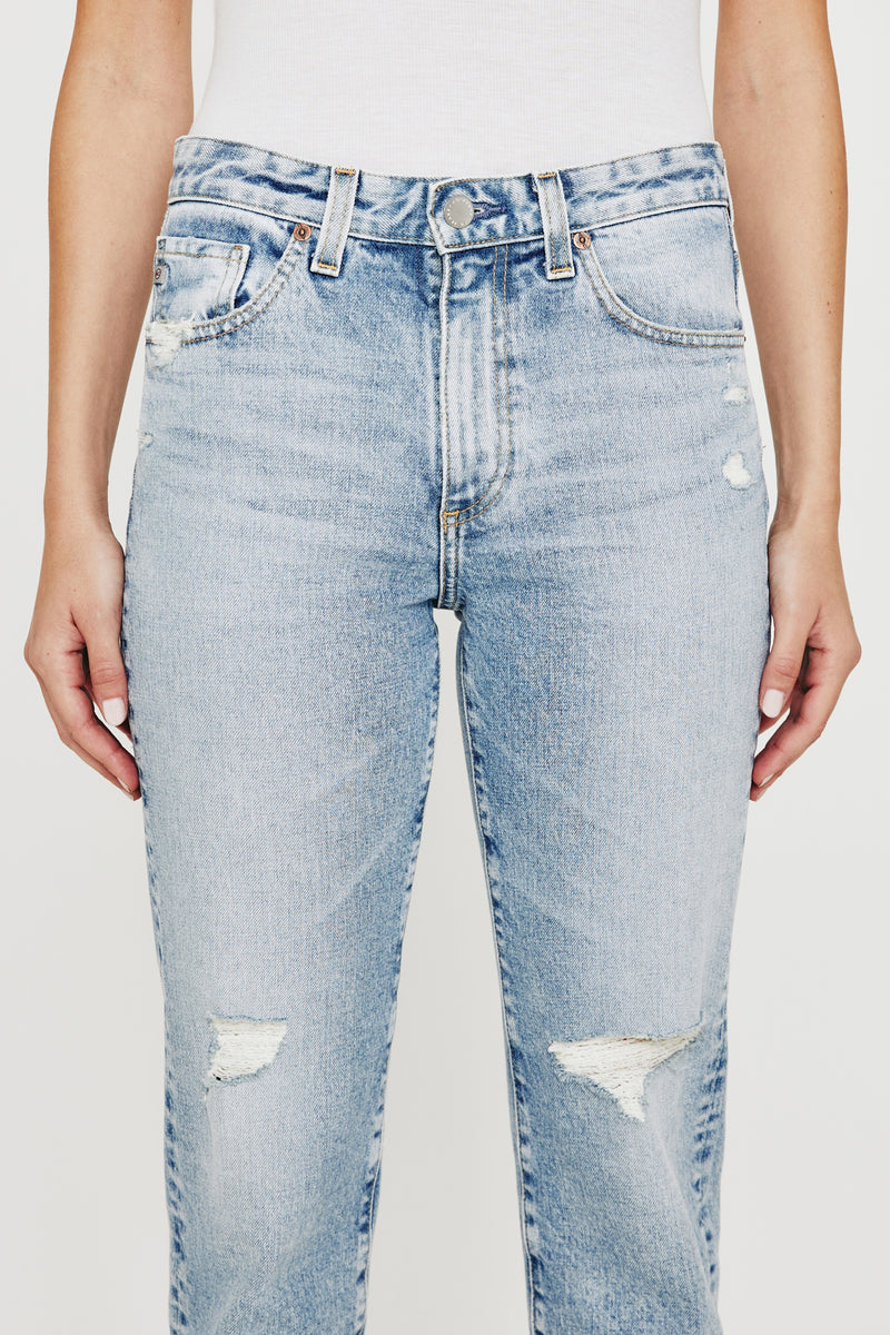 AG Jeans Saige High Rise Straight - Apparition Destructed