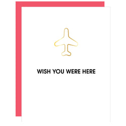 Chez Gagne Wish You Were Here Airplane PaperClip Card