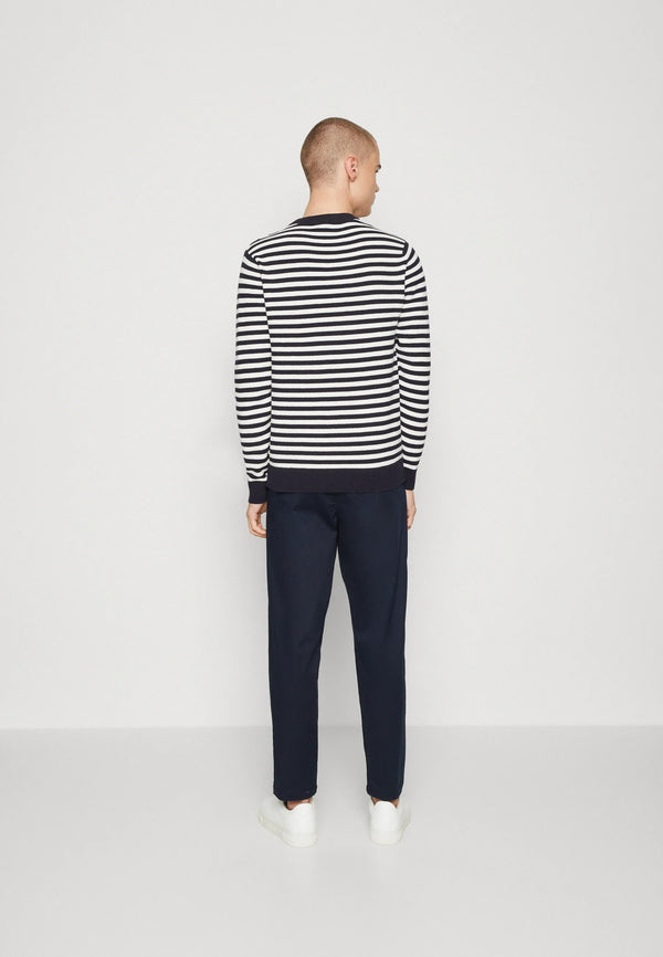 Selected Homme Striped Crewneck Sweater - Sky Captain
