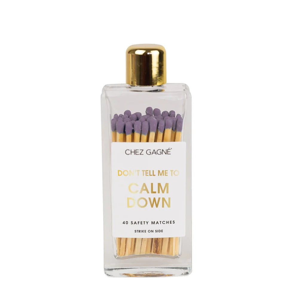 Calm Down Glass Bottle Matches
