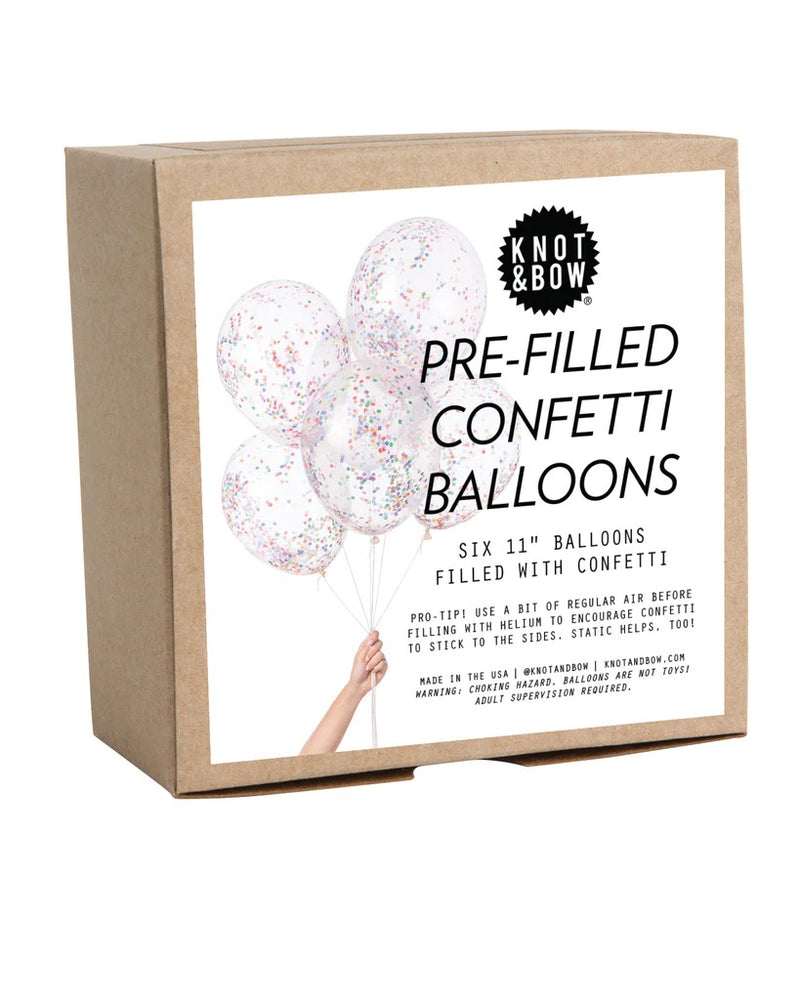 Knot & Bow Pre-Filled Confetti Balloons - Tiny Rainbow