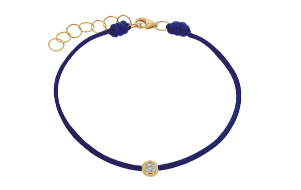 Diamond and Navy Blue String Bracelet