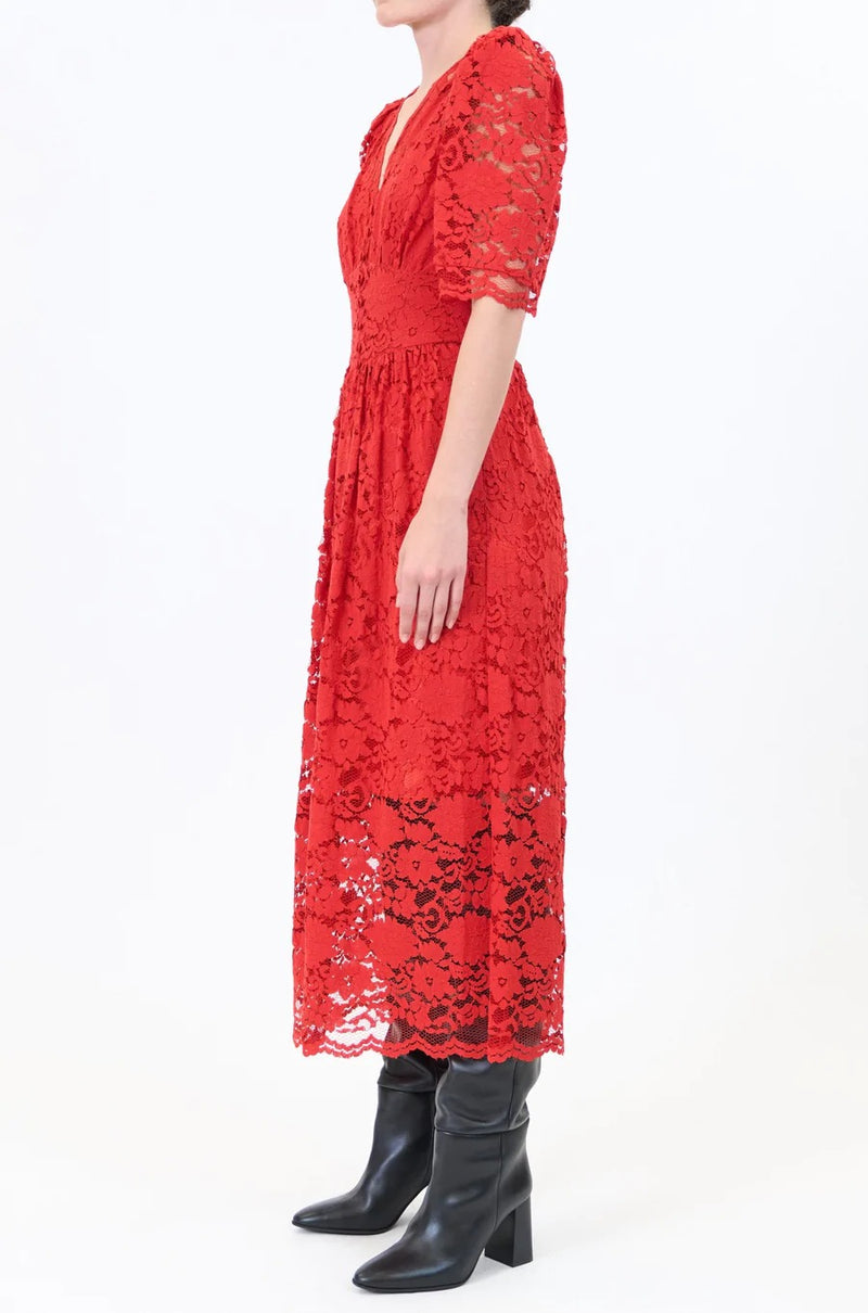 Hunter Bell Eloise Dress - Red Lace