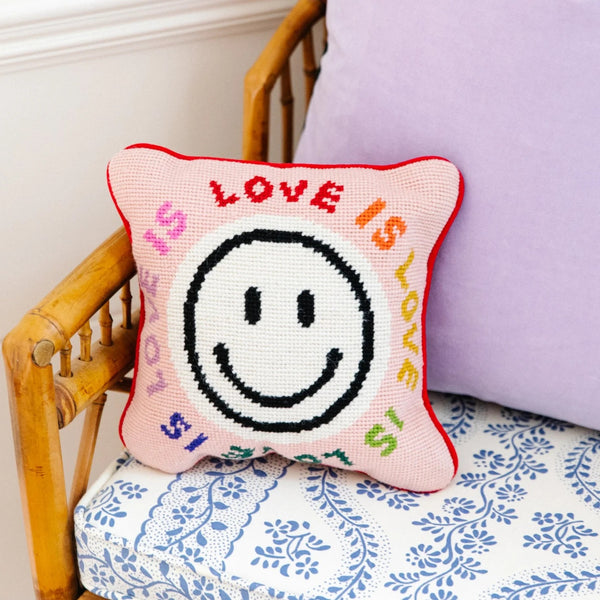 Furbish Studio Love is Love Needlepoint Pillow