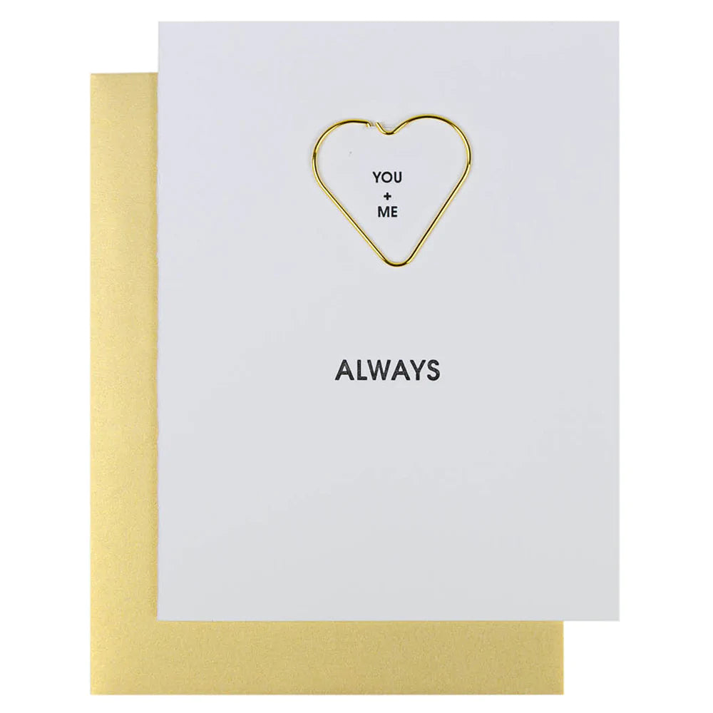 Chez Gagne You + Me Always Heart Paperclip Card